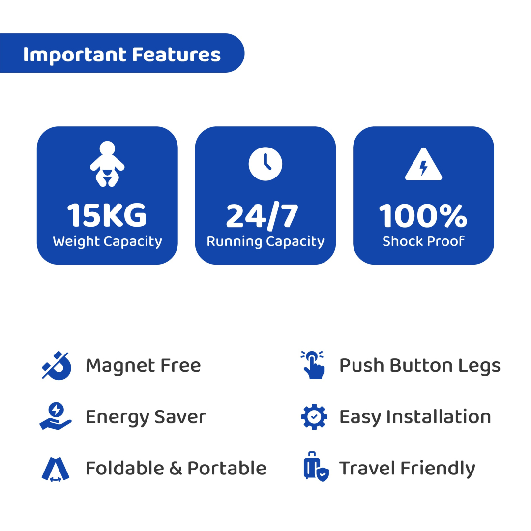 Premium Automatic Baby Cradle - Double Foldable Heavy - 9* Kg Cradle - Image 3