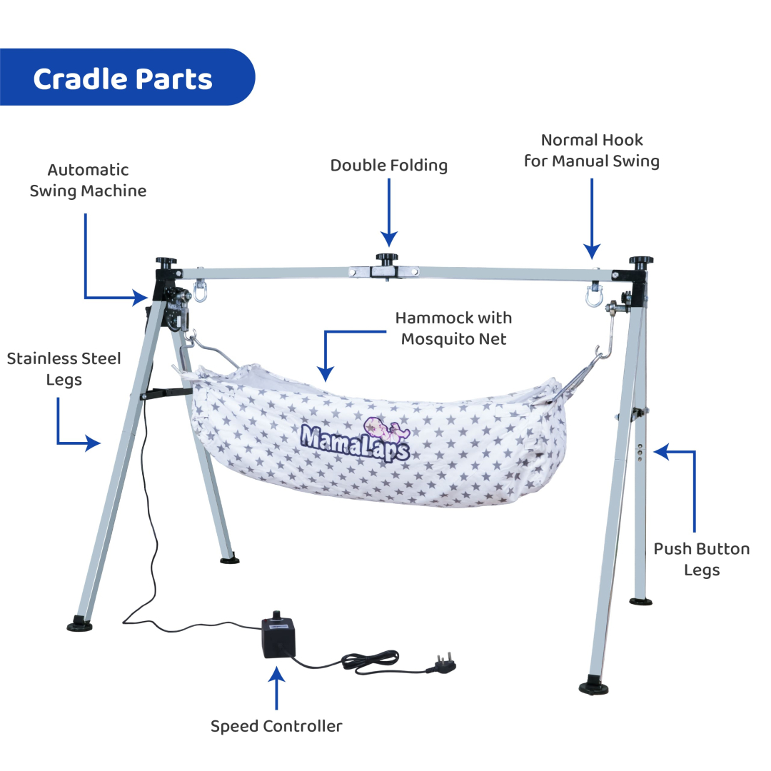 Premium Automatic Baby Cradle - Double Foldable Heavy - 9* Kg Cradle - Image 8
