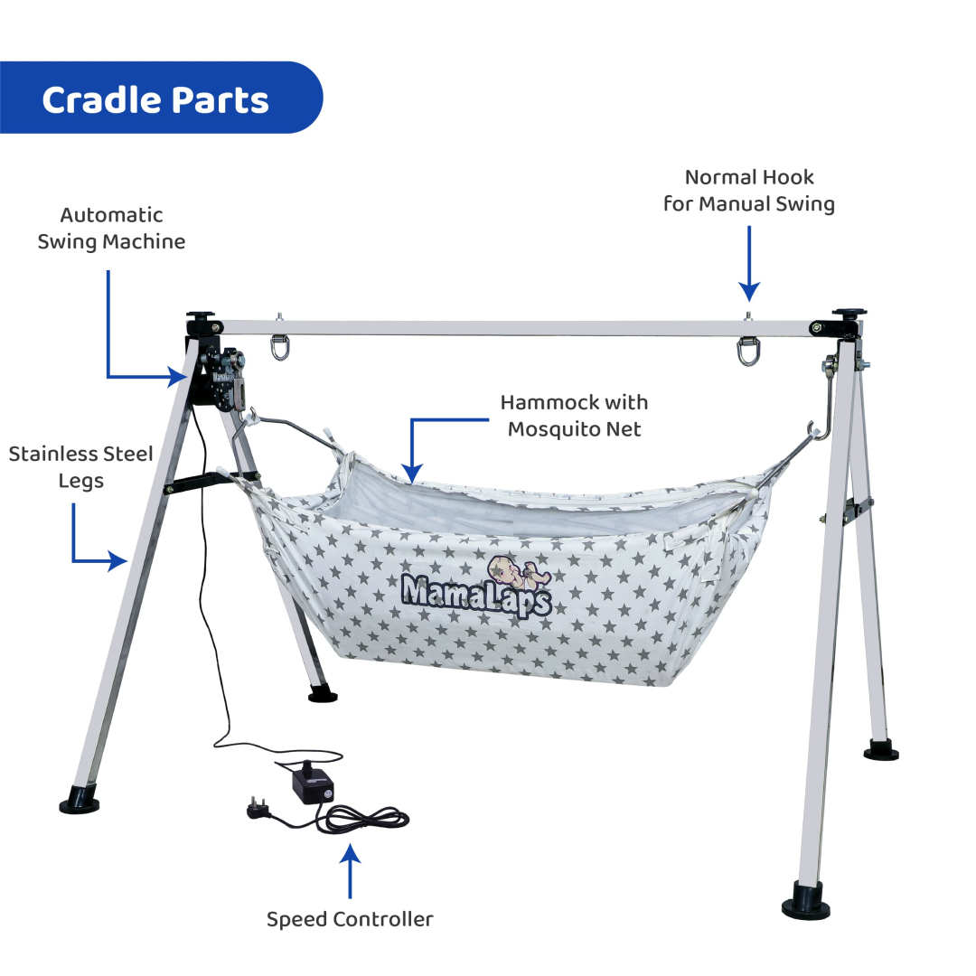 Regular Automatic Baby Cradle - Single Foldable - 6.5* Kg Cradle - Image 8