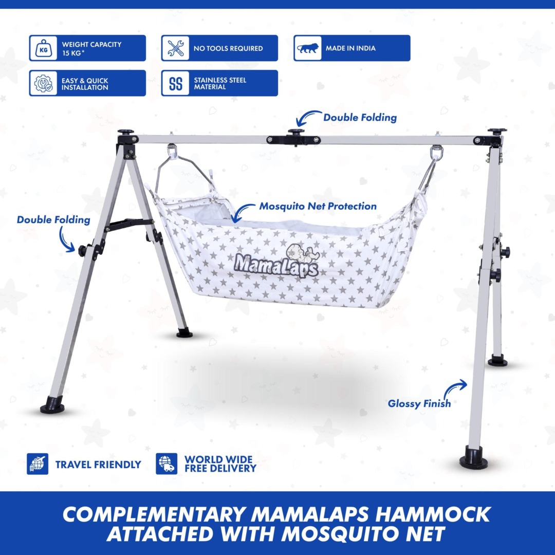 Premium Manual Baby Cradle - Double Foldable Heavy - 7.5* Kg Cradle - Image 2
