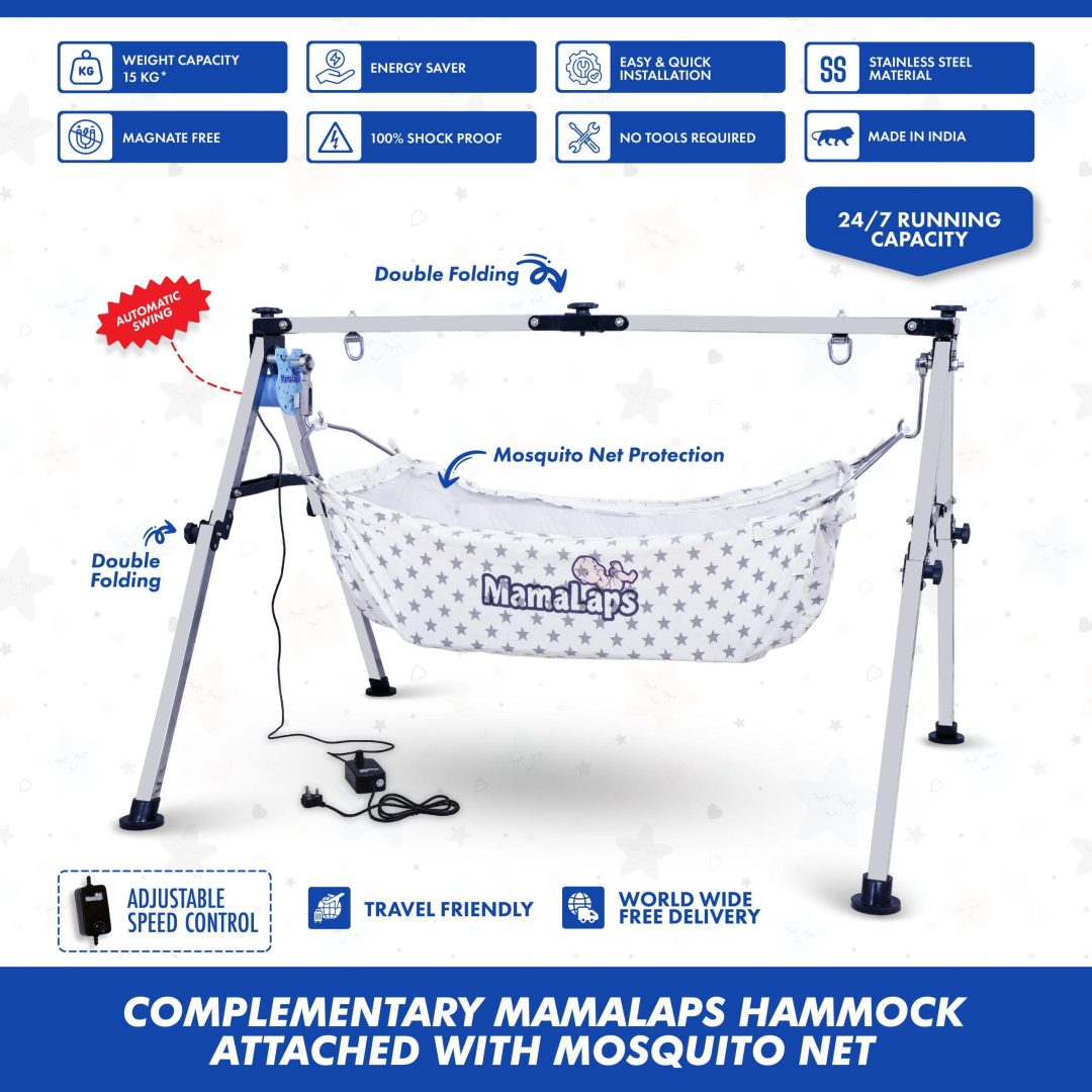 Pro Automatic Baby Cradle - Double Foldable - 9* Kg Cradle - Image 2