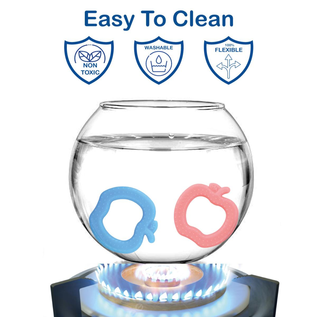 Blue Apple Soft Food Grade Silicon Teethers - BIS Certified - Image 3