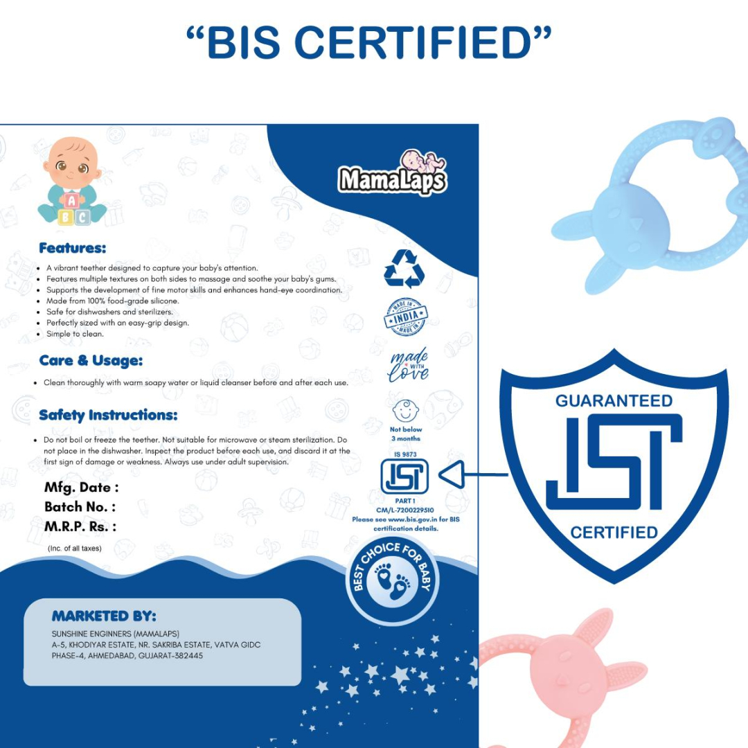 Blue Rabbit Soft Food Grade Silicon Teethers - BIS Certified - Image 5