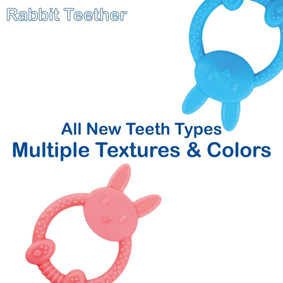 Pink Rabbit Soft Food Grade Silicon Teethers - BIS Certified - Image 3