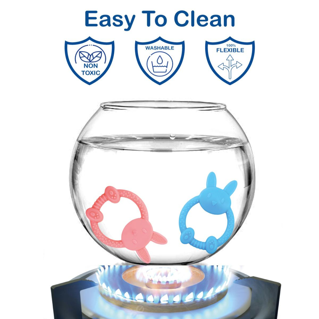 Pink Rabbit Soft Food Grade Silicon Teethers - BIS Certified - Image 5