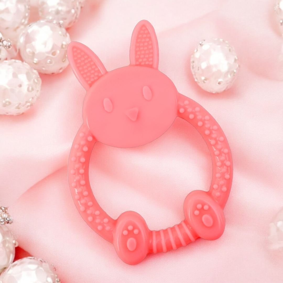 Pink Rabbit Soft Food Grade Silicon Teethers - BIS Certified