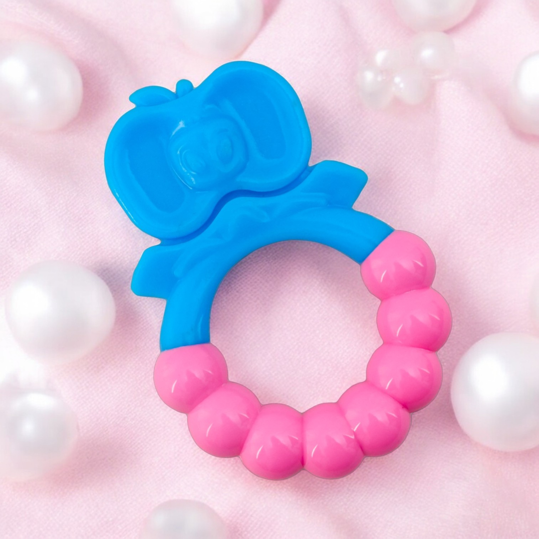 Pink Rattle Butterfly Soft Food Grade Silicon Teethers - BIS Certified